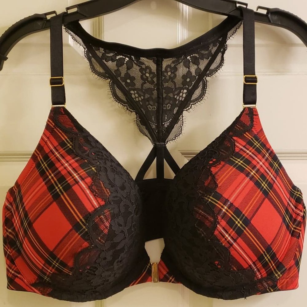 Cacique Front Clasp with Lace Racerback Bra, 42DD